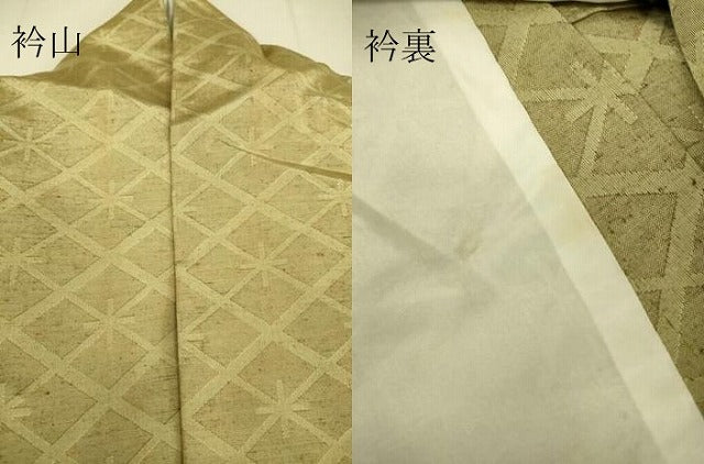 平和屋着物▽上質な紬 単衣 花菱文 正絹 逸品 DAAT9129az