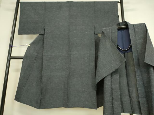 平和屋着物▽男性 紬 単衣 アンサンブル 霞文 正絹 逸品 DAAT9148az