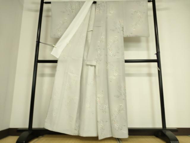 平和屋着物▽小紋 単衣 草花文 洗える着物 DAAT9168az