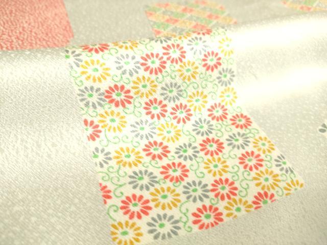 平和屋着物▽上質な小紋 単衣 絞り 色紙重ね花文 正絹 逸品 DAAT9172az