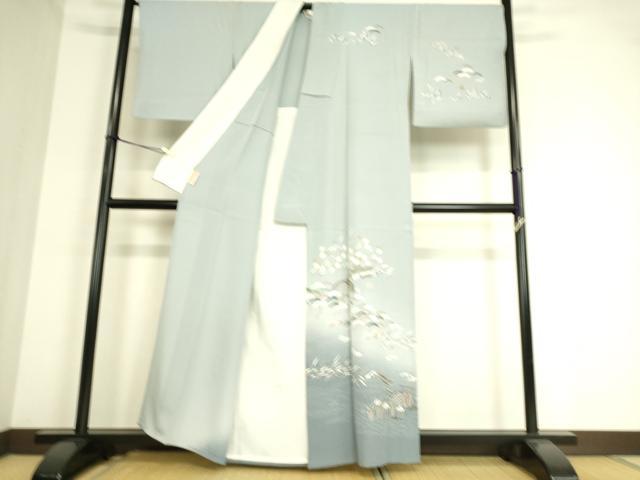 平和屋着物▽訪問着 単衣 友禅 渡橋風景花文 暈し染め 正絹 逸品 DAAT9198az