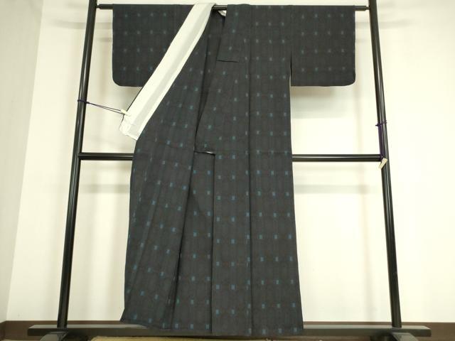 平和屋着物▽本塩沢 単衣 亀甲繋ぎ 正絹 逸品 DAAT9257az