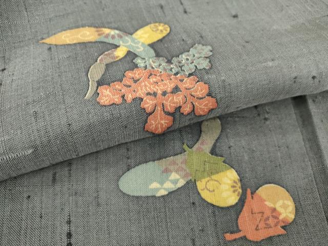 平和屋着物▽上質な紬 単衣 成り物 正絹 逸品 DAAT9337az