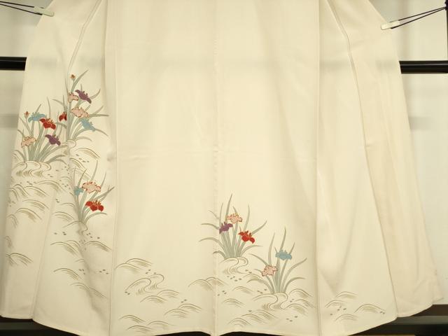 平和屋着物▽訪問着 単衣 駒刺繍 杜若 金彩 正絹 逸品 DAAT9356az