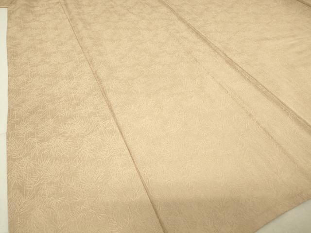 平和屋着物▽伝統工芸師 服部光擴監修 色無地 単衣 笹竹地紋 渋柿色 正絹 逸品 DAAT9360az