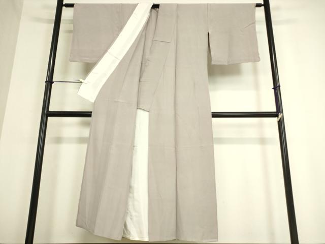 平和屋着物▽上質な色無地 単衣 灰桜色 正絹 逸品 DAAT9361az