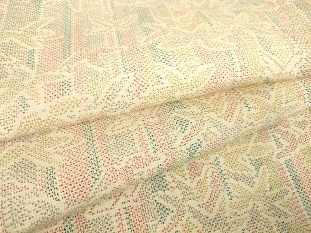 平和屋着物▽上質な紬 単衣 笹竹文 正絹 逸品 DAAT9365az
