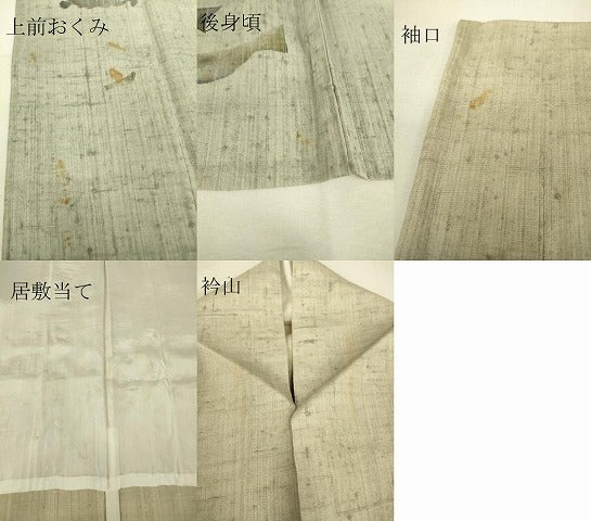 平和屋着物▽訪問着 単衣 生紬 作家物 魚文 蟹 暈し染め 金彩 正絹 逸品 DAAT9368az