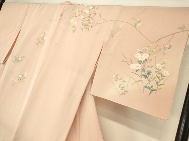 平和屋着物▽訪問着 単衣 友禅 作家物 吉祥花文 正絹 逸品 DAAT9384az