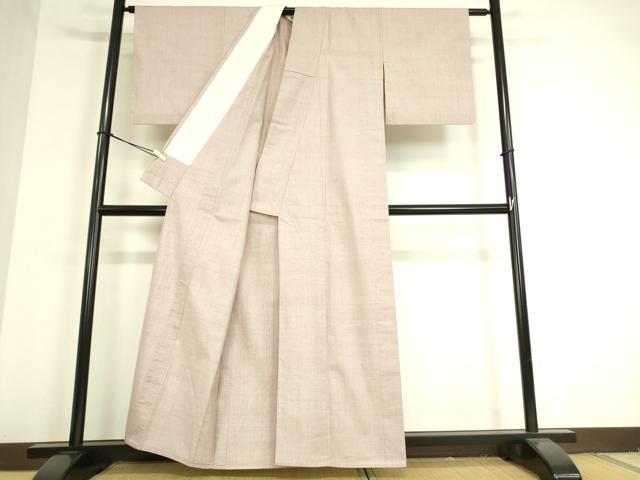 平和屋着物▽結城紬 単衣 薄柿色 正絹 逸品 DAAT9392az
