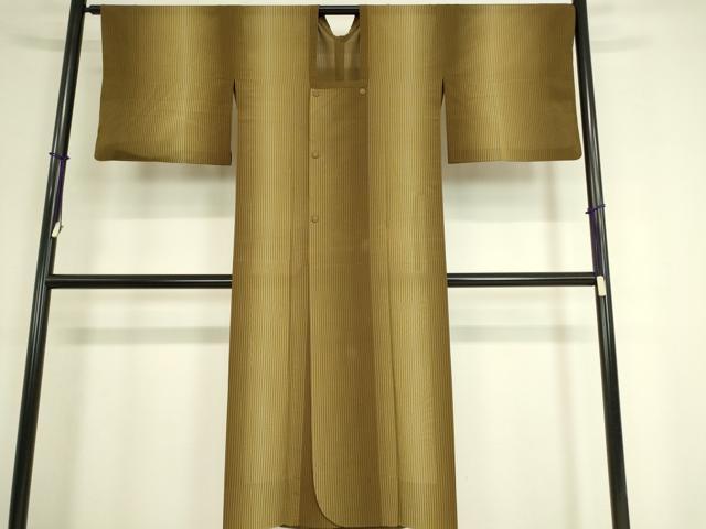 平和屋着物▽道行コート スリーシーズン 春夏秋 塵除け 縞 ロング丈 正絹 逸品 DAAT9395az