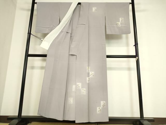平和屋着物▽訪問着 単衣 刺繍 色紙花文 蛍暈し 金彩 正絹 逸品 DAAT9487az