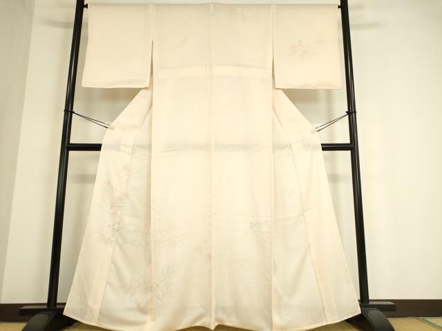 平和屋着物▽訪問着 無双 紗袷 紋紗×絽 萩に桔梗 銀彩 正絹 逸品 DAAT9493az