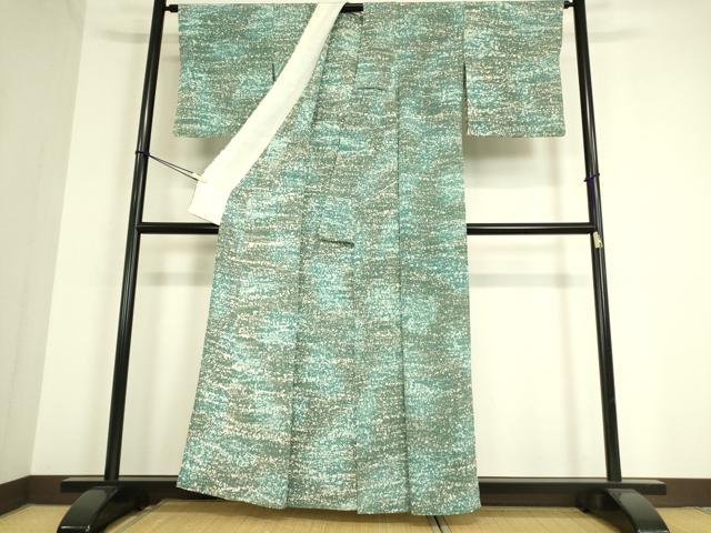 平和屋着物▽上質な小紋 単衣 霞文 正絹 逸品 DAAT9498az
