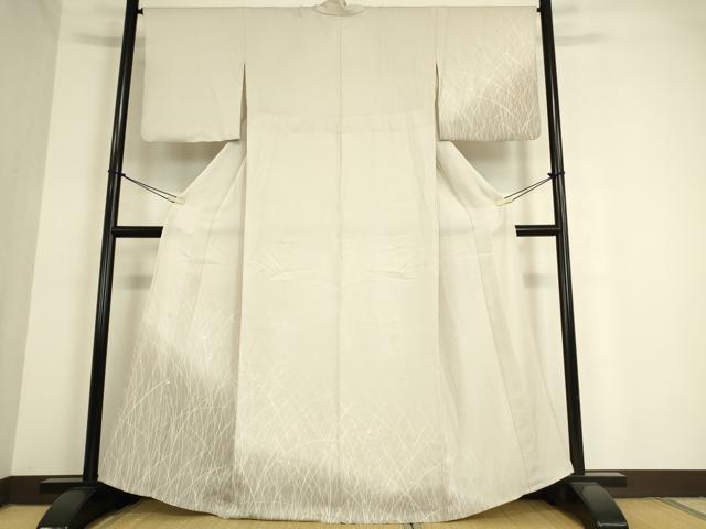 平和屋着物▽訪問着 単衣 駒刺繍 露芝文 暈し染め 銀彩 正絹 逸品 DAAT9506az