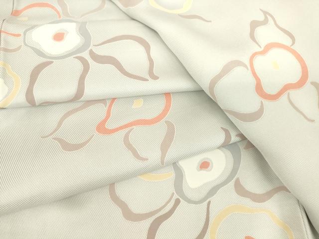 平和屋着物▽上質な小紋 単衣 光琳椿 正絹 逸品 DAAT9518az