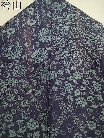 平和屋着物▽上質な小紋 単衣 作家物 型染め 牡丹唐草文 正絹 逸品 DAAT9522az