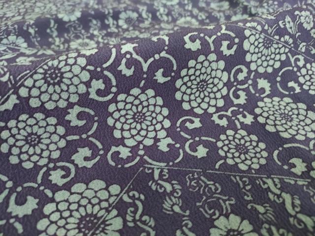 平和屋着物▽上質な小紋 単衣 作家物 型染め 牡丹唐草文 正絹 逸品 DAAT9522az
