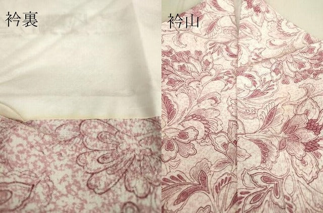平和屋着物▽小紋 単衣 更紗花文 洗える着物 DAAT9526az