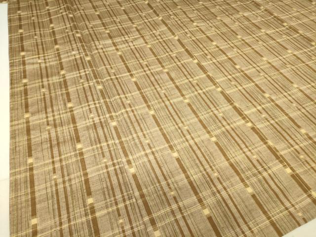 平和屋着物▽上質な紬 単衣 格子 正絹 逸品 DAAT9636az