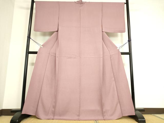 平和屋着物▽上質な色無地 単衣 梅鼠色 正絹 逸品 DAAT9640az