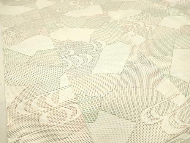 平和屋着物▽上質な紬 単衣 流水文 正絹 逸品 DAAT9649az