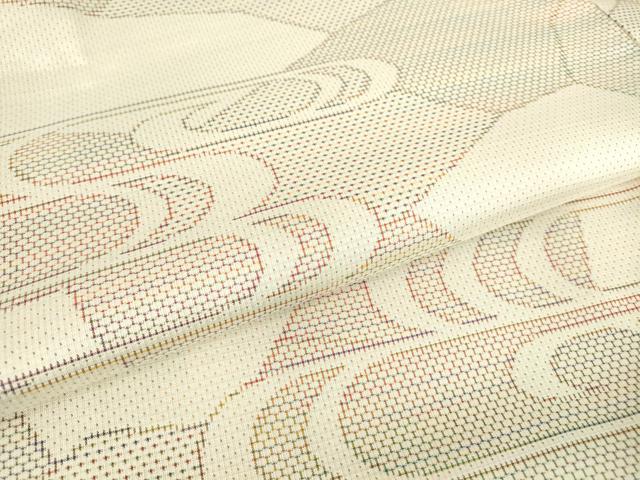 平和屋着物▽上質な紬 単衣 流水文 正絹 逸品 DAAT9649az