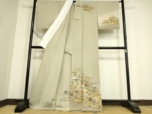 平和屋着物▽訪問着 単衣 作家物 日本三景 宮島 暈し染め 金銀彩 正絹 逸品 DAAT9652az