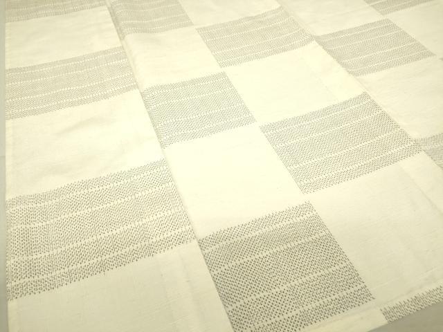 平和屋着物▽上質な紬 単衣 市松文 正絹 逸品 DAAT9654az