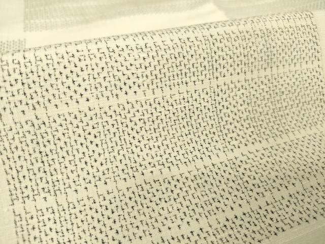 平和屋着物▽上質な紬 単衣 市松文 正絹 逸品 DAAT9654az