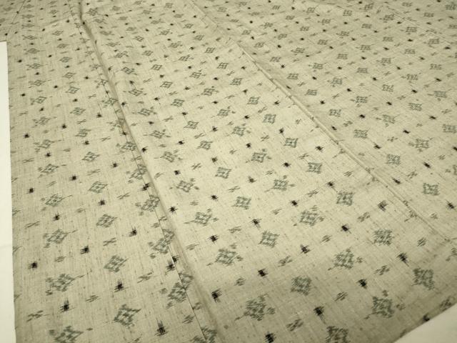 平和屋着物▽上質な紬 単衣 絣横段文 正絹 逸品 DAAT9662az