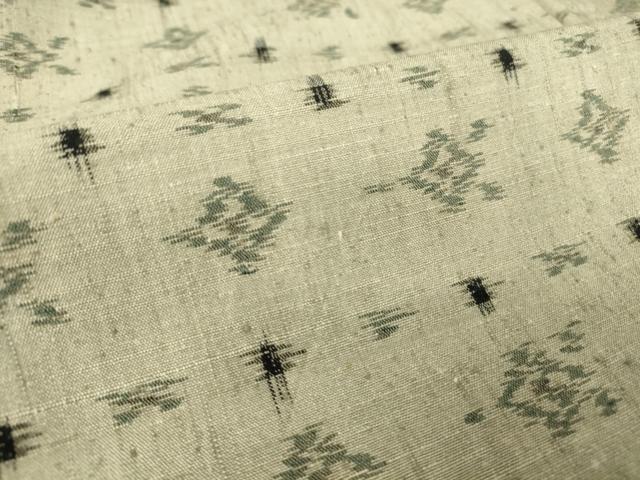 平和屋着物▽上質な紬 単衣 絣横段文 正絹 逸品 DAAT9662az