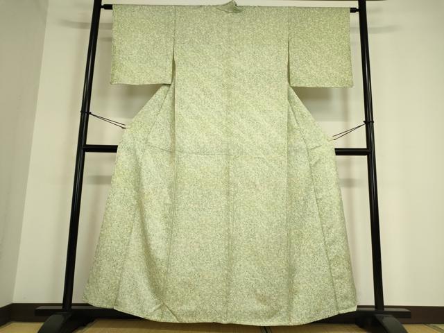 平和屋着物▽上質な小紋 単衣 草花文 金彩 正絹 逸品 DAAT9672az