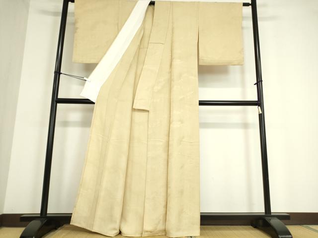 平和屋着物▽上質な色無地 単衣 霞地紋 浅黄色 正絹 逸品 DAAT9676az