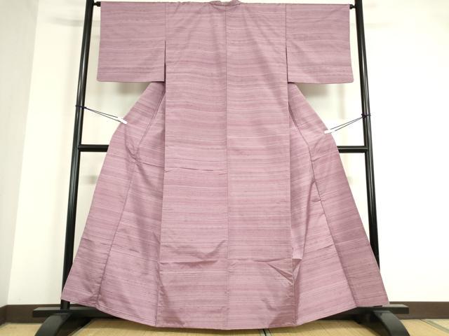平和屋着物▽上質な紬 単衣 霞文 めがね織 正絹 逸品 DAAT9733az