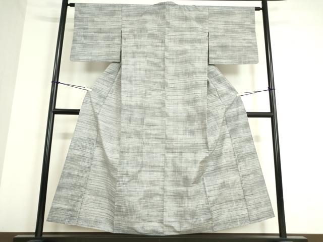 平和屋着物▽上質な紬 単衣 横段霞文 正絹 逸品 DAAT9826az