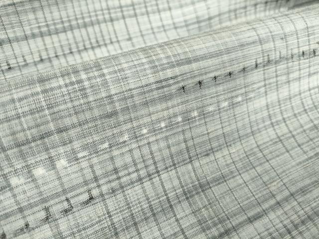 平和屋着物▽上質な紬 単衣 横段霞文 正絹 逸品 DAAT9826az