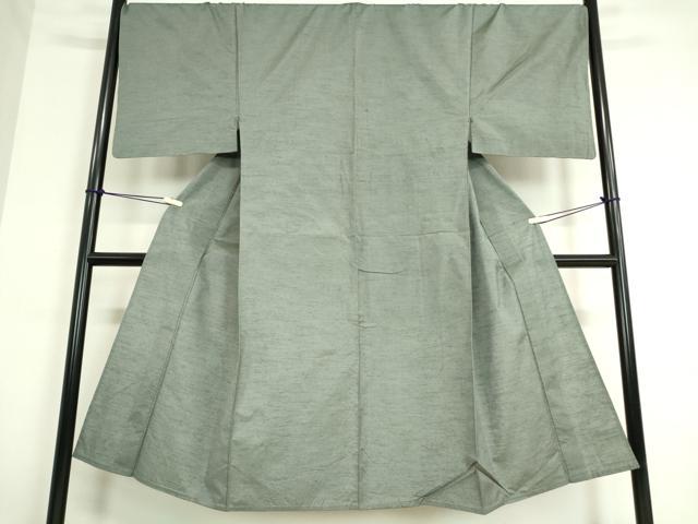 平和屋着物▽男性 紬 単衣 霞文 深川鼠色 正絹 逸品 DAAT9827az