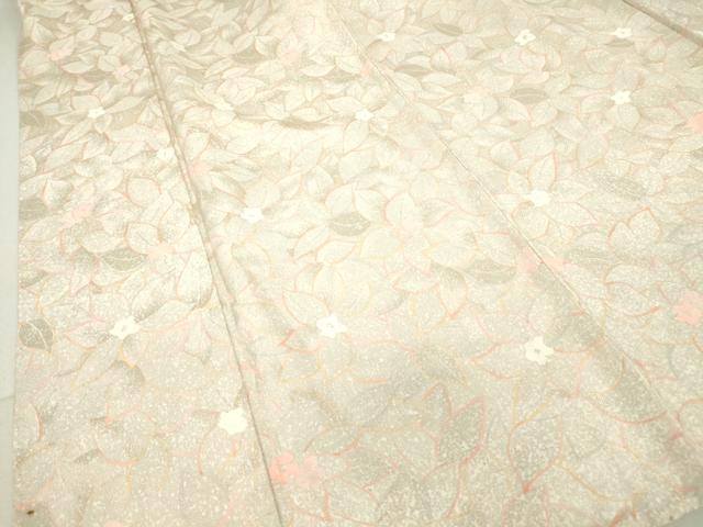平和屋着物▽上質な小紋 単衣 地紋起こし 草花文 正絹 逸品 DAAT9849az