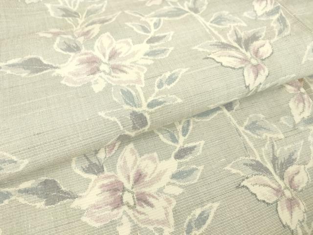 平和屋着物▽上質な紬 単衣 花繋ぎ 正絹 逸品 DAAT9851az