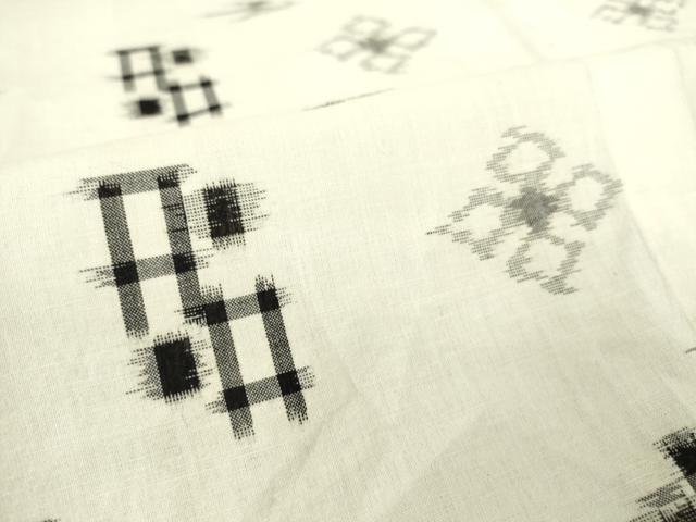 平和屋着物▽綿琉球 単衣 絣流水花文 綿 逸品 DAAT9856az