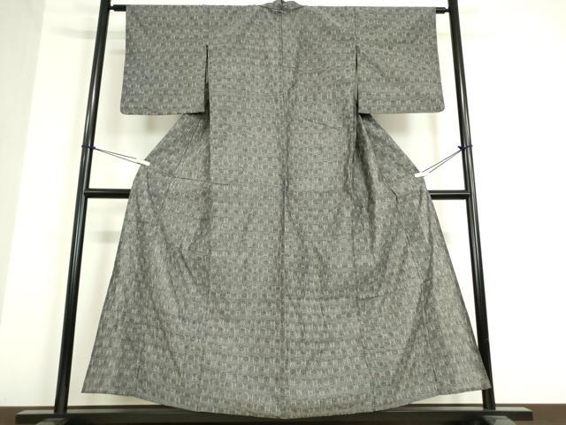 平和屋着物▽上質な紬 単衣 絣文 正絹 逸品 DAAT9866az