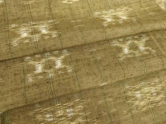 平和屋着物▽上質な紬 単衣 絣文 正絹 逸品 DAAT9870az
