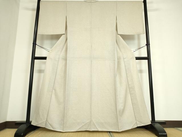 平和屋着物▽上質な小紋 単衣 格子 正絹 逸品 DAAT9876az