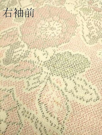 平和屋着物▽本塩沢 単衣 草花文 正絹 逸品 DAAT9878az