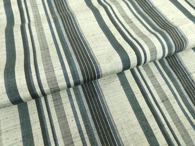 平和屋着物▽上質な紬 単衣 縞 正絹 逸品 DAAT9884az