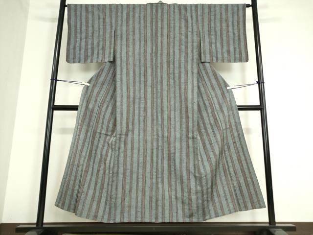 平和屋着物▽上質な紬 単衣 亀甲間道 正絹 逸品 DAAT9888az