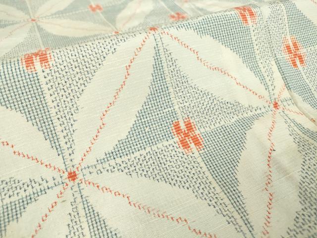 平和屋着物▽上質な紬 単衣 七宝文 正絹 逸品 DAAT9894az