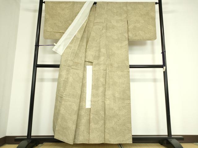 平和屋着物▽上質な紬 単衣 裏菊 正絹 逸品 DAAT9898az
