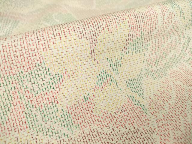 平和屋着物▽上質な紬 単衣 花切嵌め文様 正絹 逸品 DAAT9899az